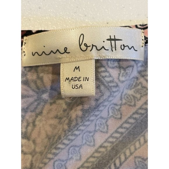 Nina Britton Womens Geometric Shift Dress Kdr102391-Sf Stitch Fix Black Pink M - Picture 6 of 7